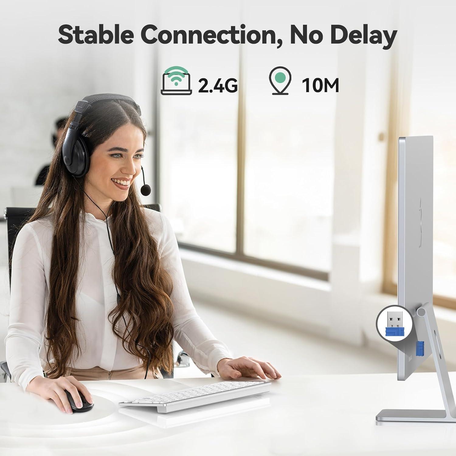 Ratón Inalámbrico TECKNET Pequeño Ergonómico 2.4G Negro