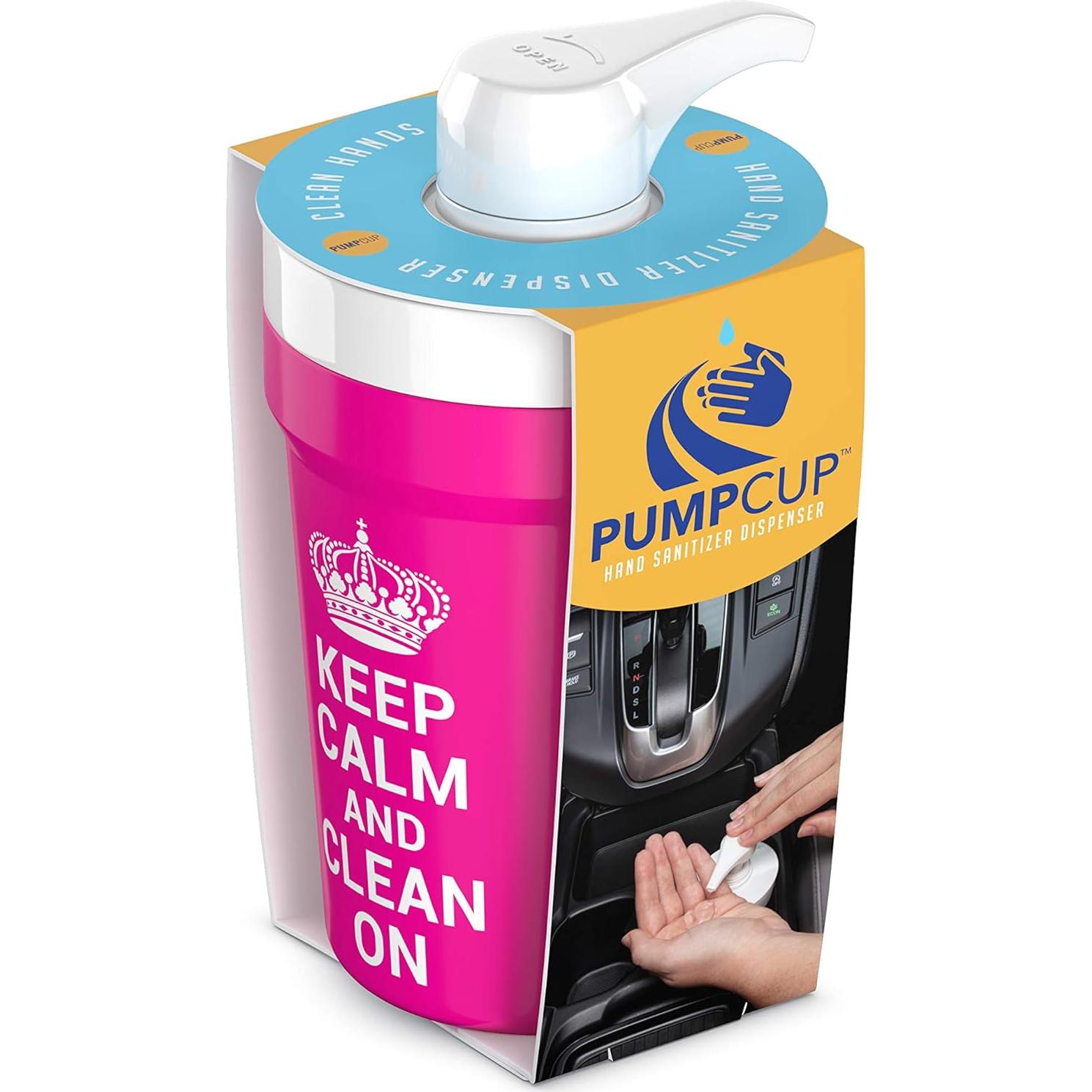 Dispensador de Desinfectante Portátil PumpCup Rosa 236.6 ml