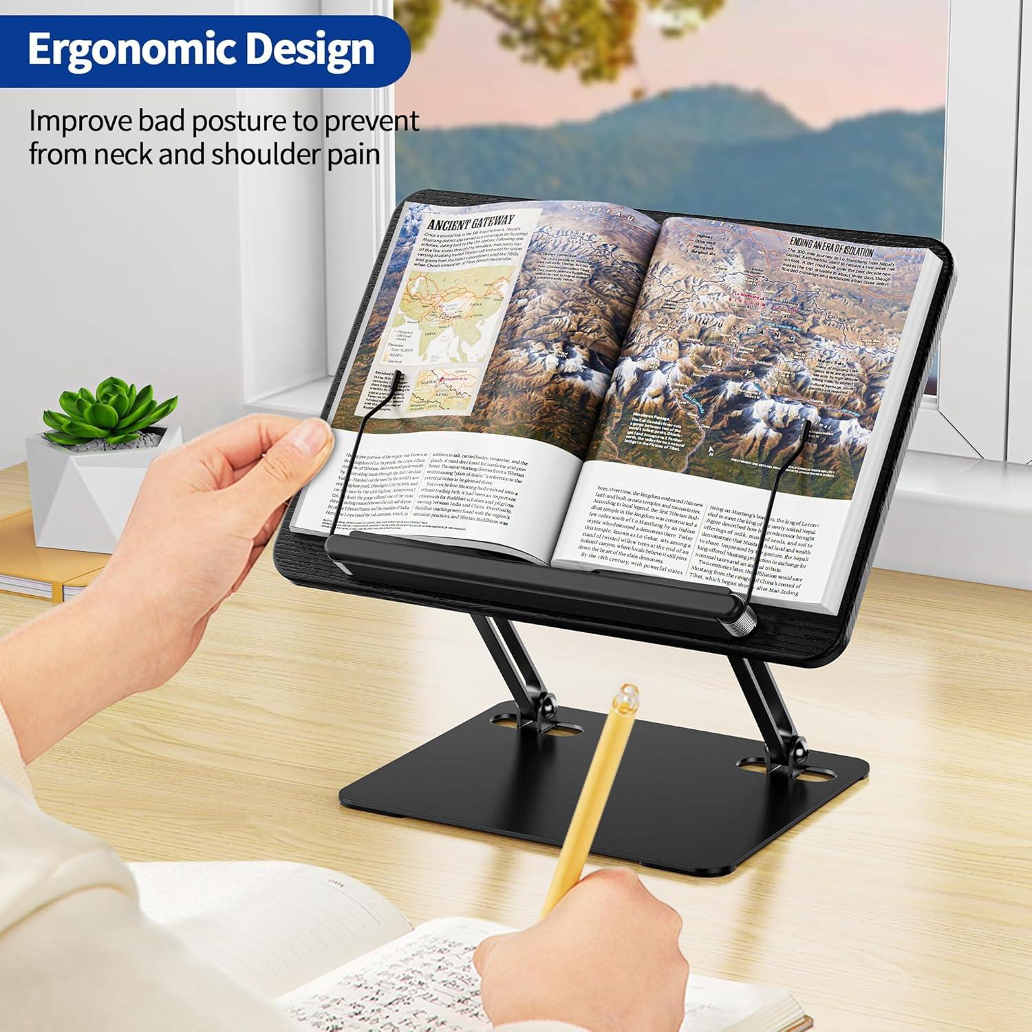 Soporte de Libros Ergonómico BESIGN BS01 Ajustable Negro