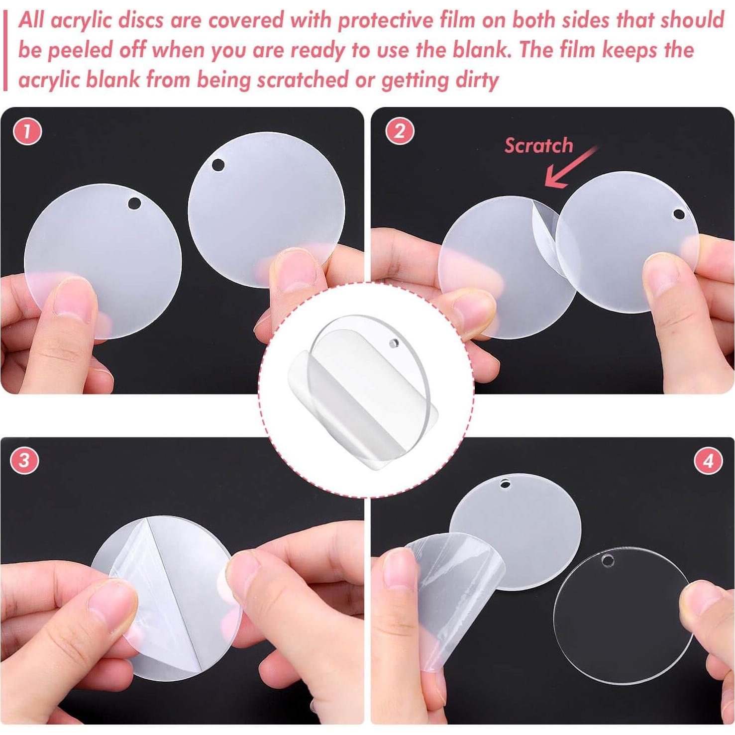 Kit de Llaveros en Blanco Acrílico Audab 120 Piezas DIY