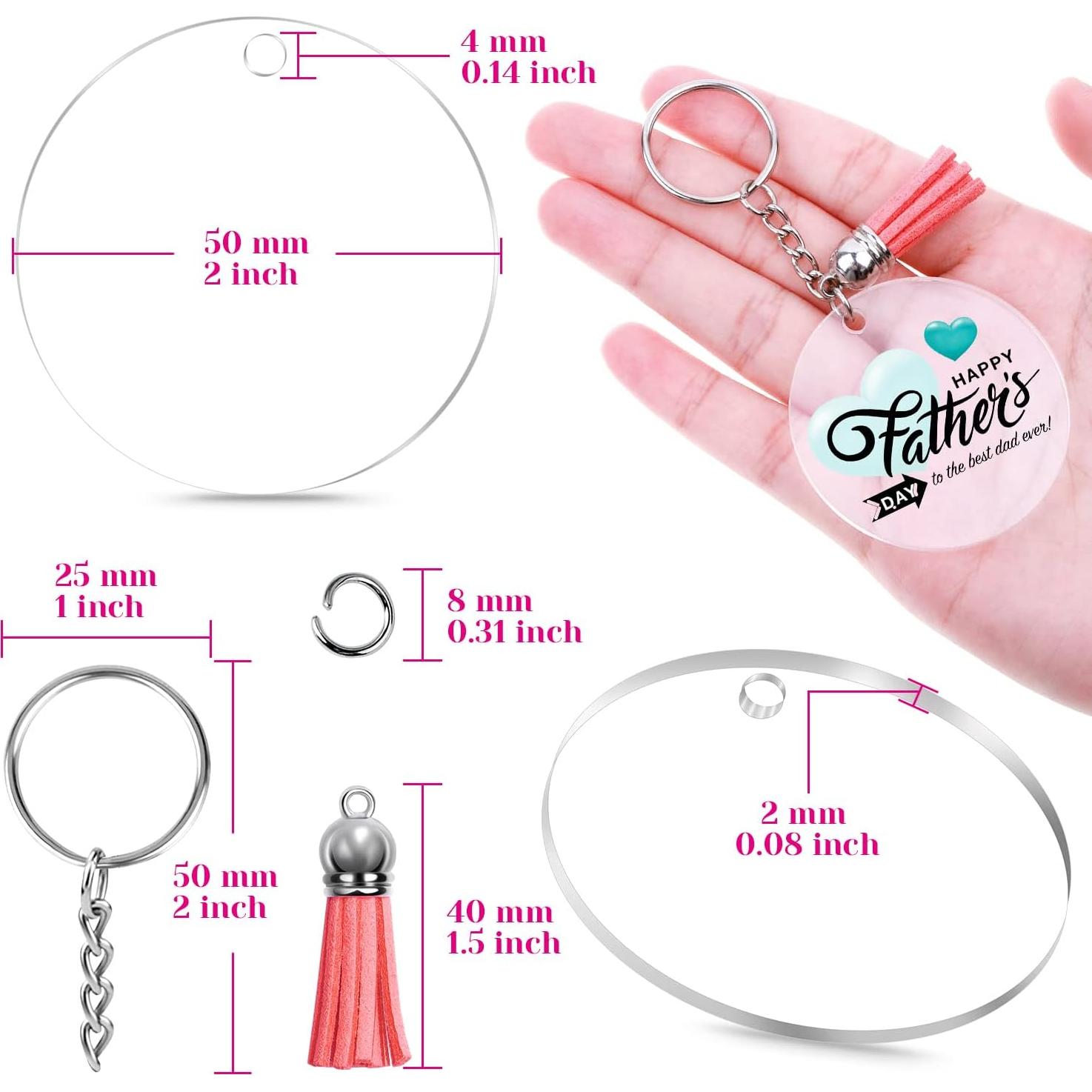 Kit de Llaveros en Blanco Acrílico Audab 120 Piezas DIY