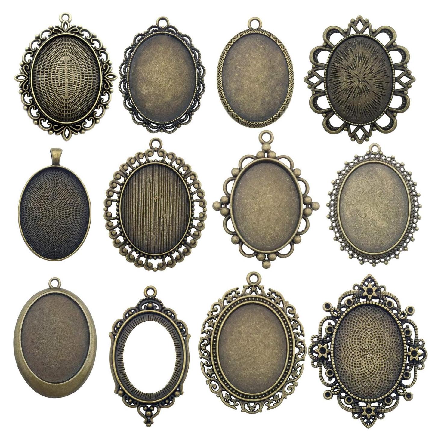 10 Bandejas Colgantes Youdiyla 30x40mm Bronce Antiguo para Joyería