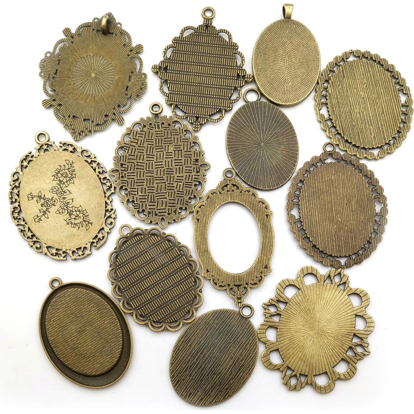 10 Bandejas Colgantes Youdiyla 30x40mm Bronce Antiguo para Joyería