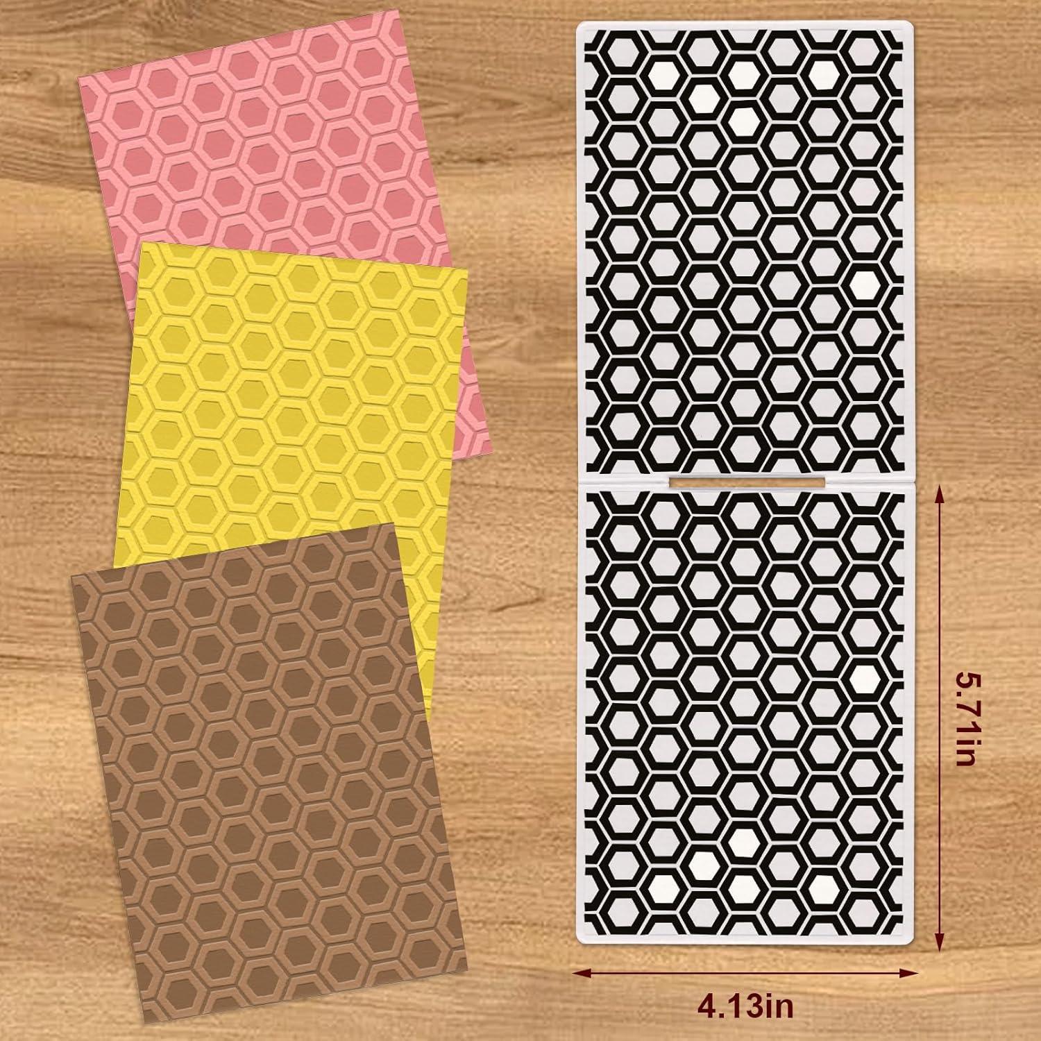 Carpeta de Embossing Texturizada Threetols Panal 14.5x10.5cm