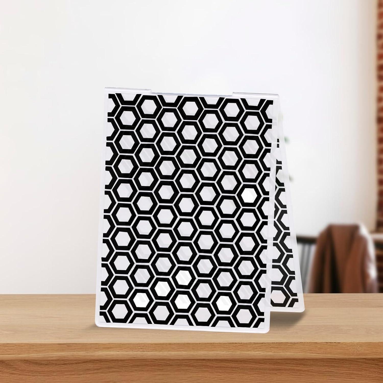 Carpeta de Embossing Texturizada Threetols Panal 14.5x10.5cm