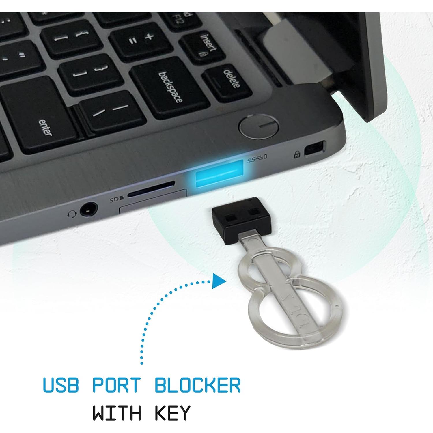 Tapones USB-A PortPlugs SecureLock - Protección de Datos 10 Pzs
