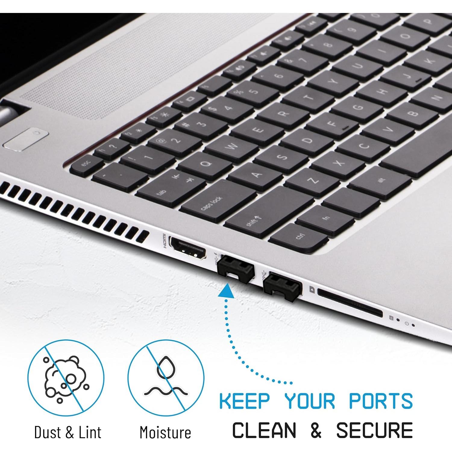 Tapones USB-A PortPlugs SecureLock - Protección de Datos 10 Pzs