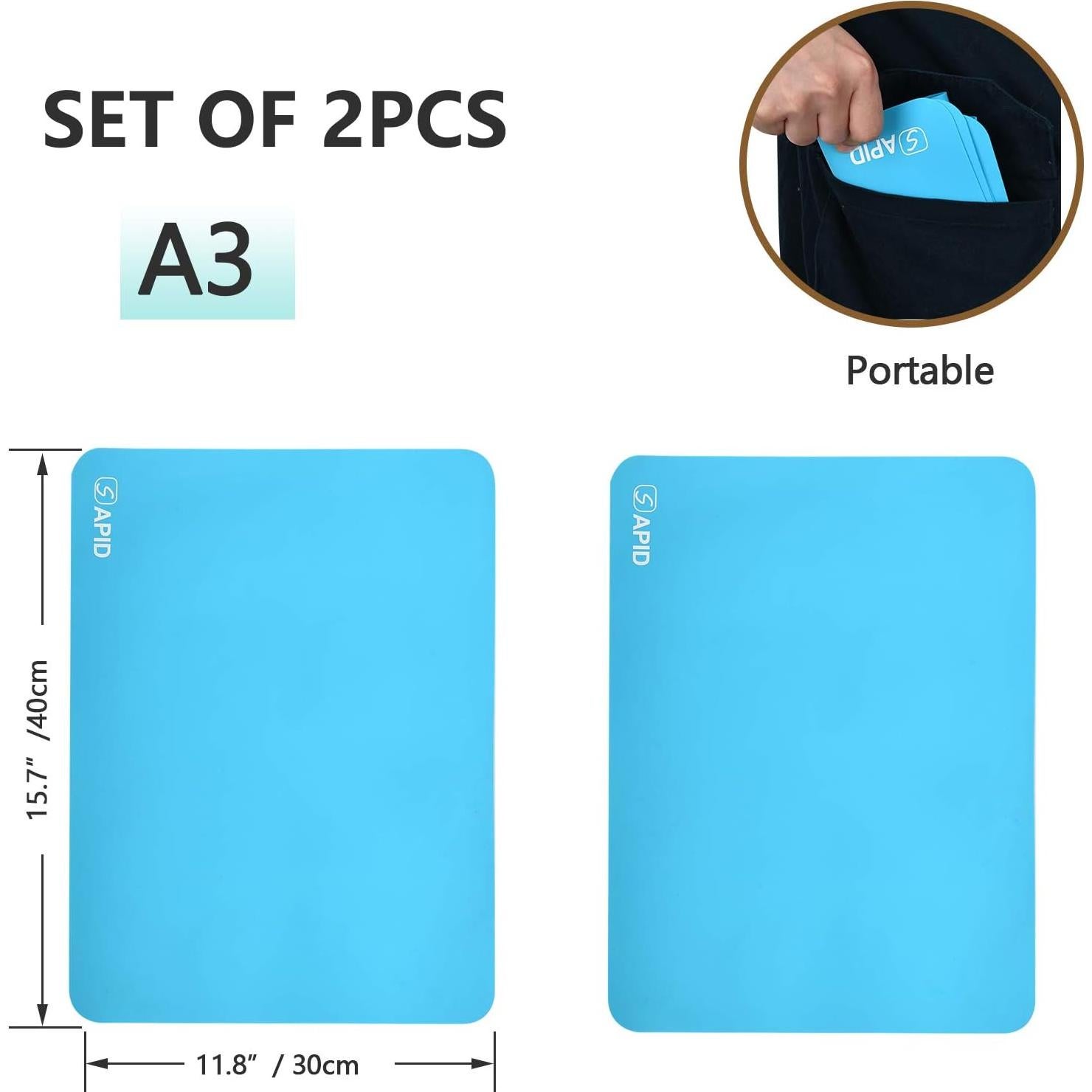 Alfombrilla de Silicona Gruesa SAPID 39.9x29.9cm Azul