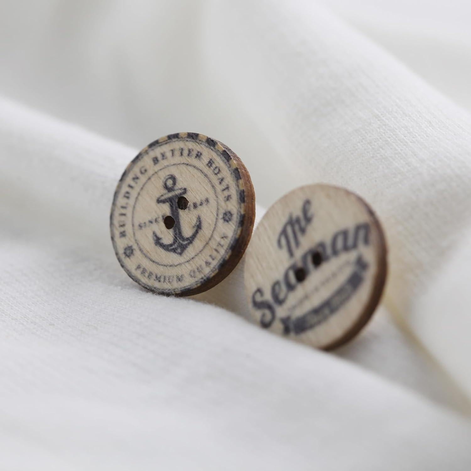 100 Botones de Madera MASONEE 20mm y 25mm Vintage Decorativos