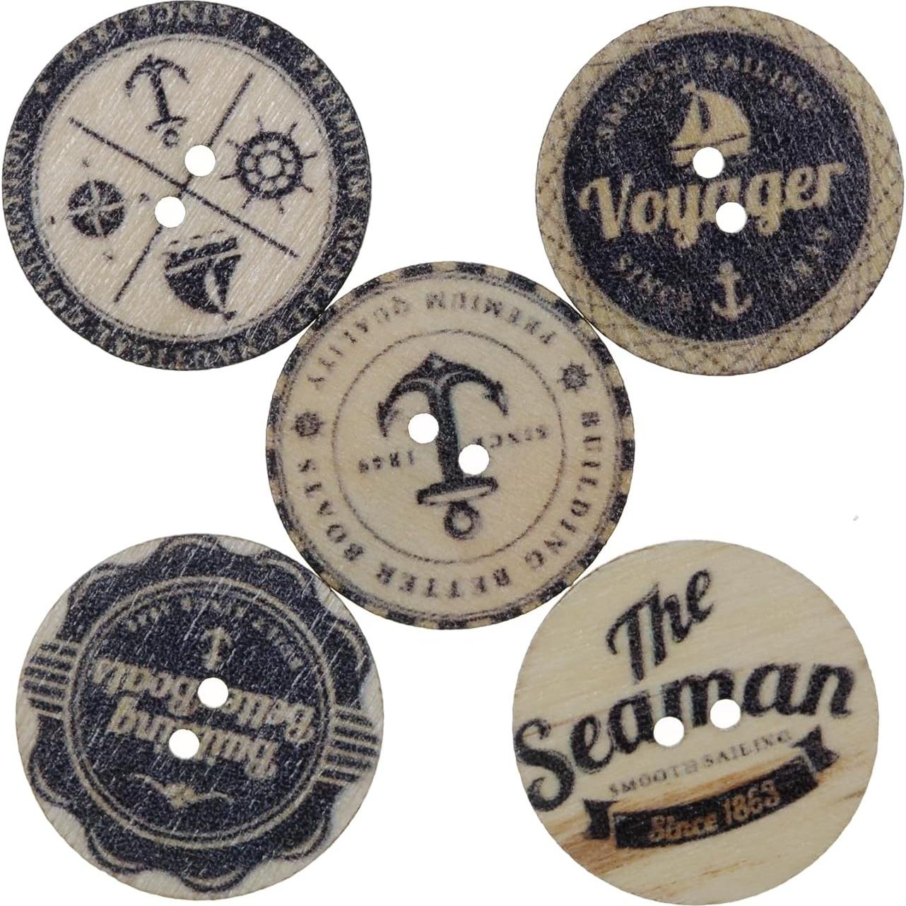 100 Botones de Madera MASONEE 20mm y 25mm Vintage Decorativos