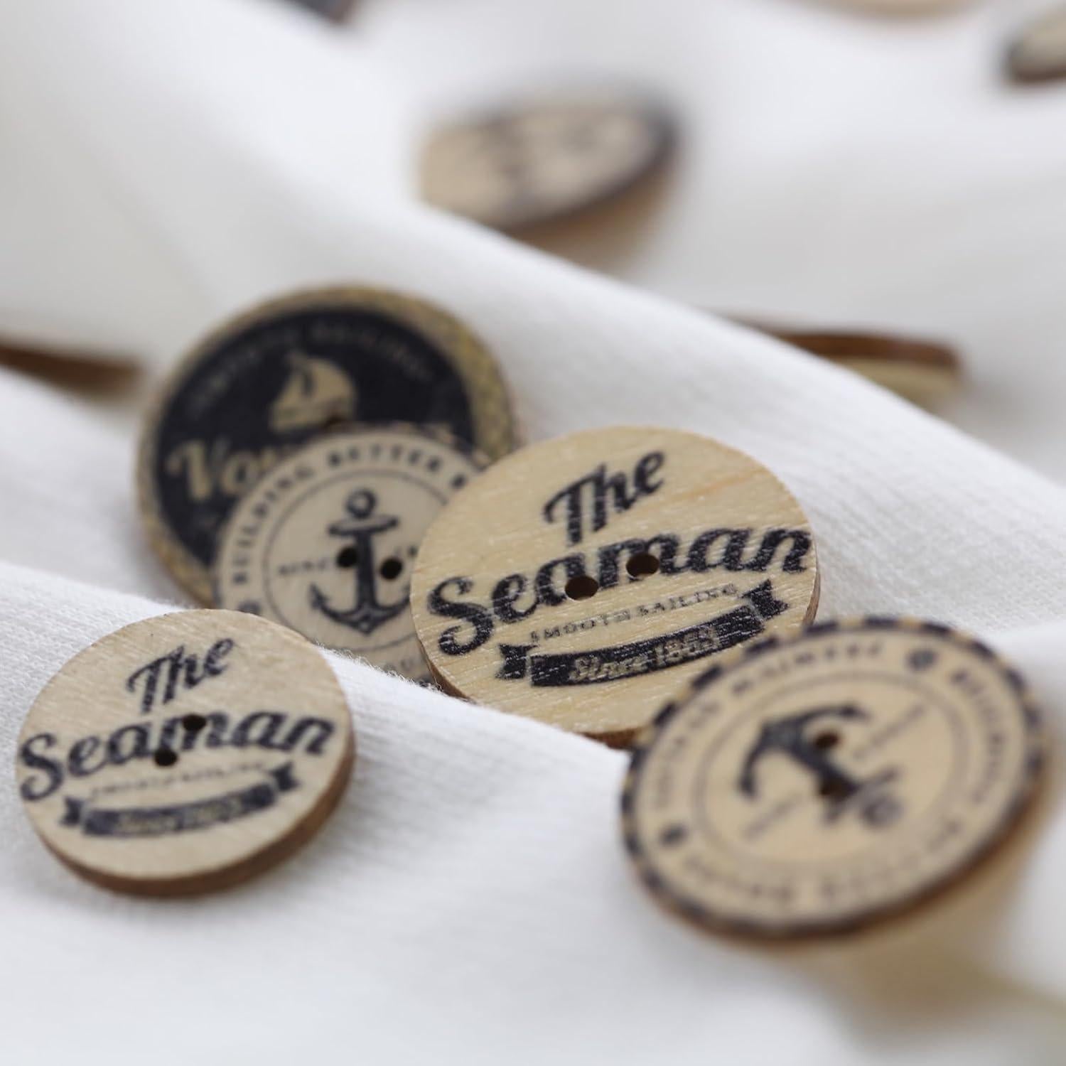 100 Botones de Madera MASONEE 20mm y 25mm Vintage Decorativos