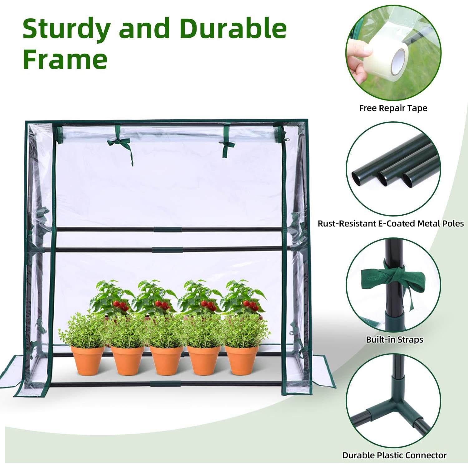 Mini Invernadero Ohuhu Portátil 91.44x45.72x83.82cm con Cubierta PVC