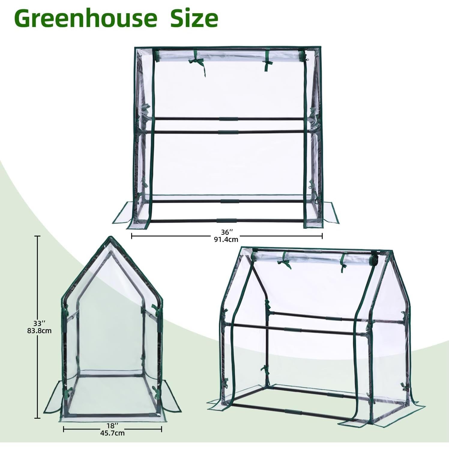 Mini Invernadero Ohuhu Portátil 91.44x45.72x83.82cm con Cubierta PVC