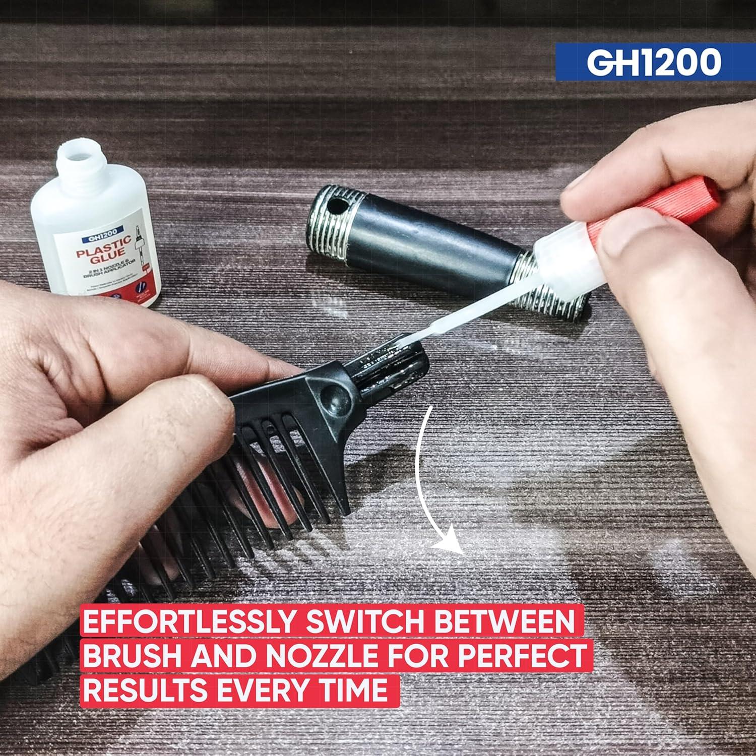 Super Pegamento Plástico GH1200 20g con Brocha y Boquilla