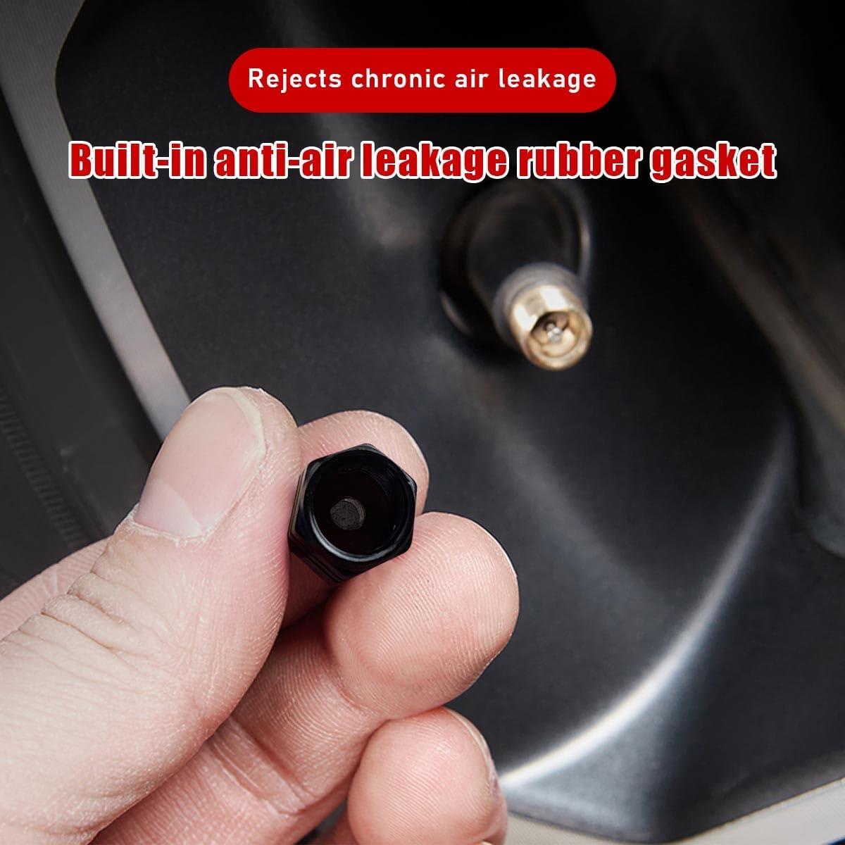 Ziciner 8 PCS Tapas de Válvula de Neumático de Aluminio Negro