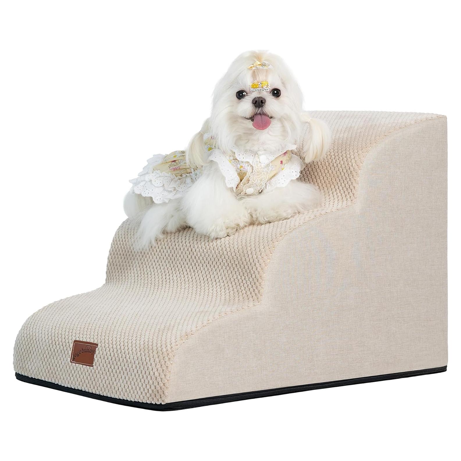 Escalera para Perros GoGoBunny 3 Pasos Beige 39.9 cm Antideslizante