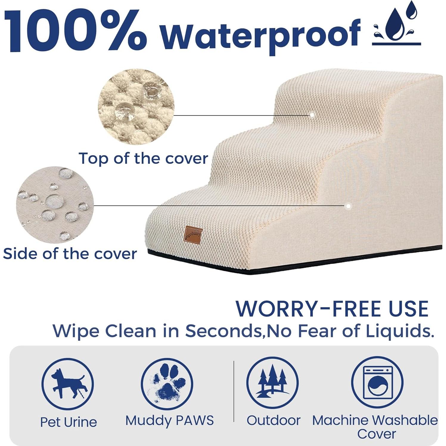 Escalera para Perros GoGoBunny 3 Pasos Beige 39.9 cm Antideslizante