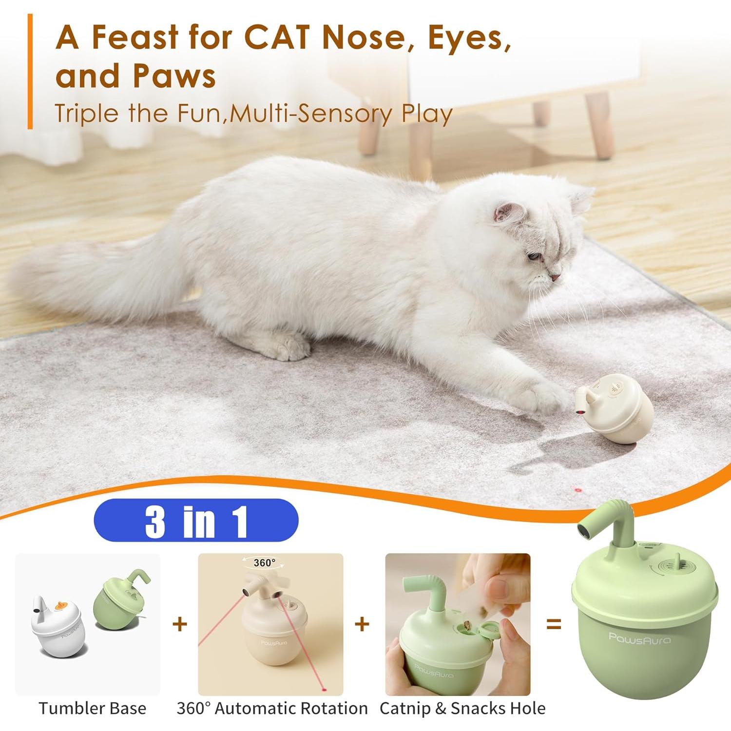 Juguete Interactivo Automático para Gatos Estbicn W-01 con Puntero Láser 360°