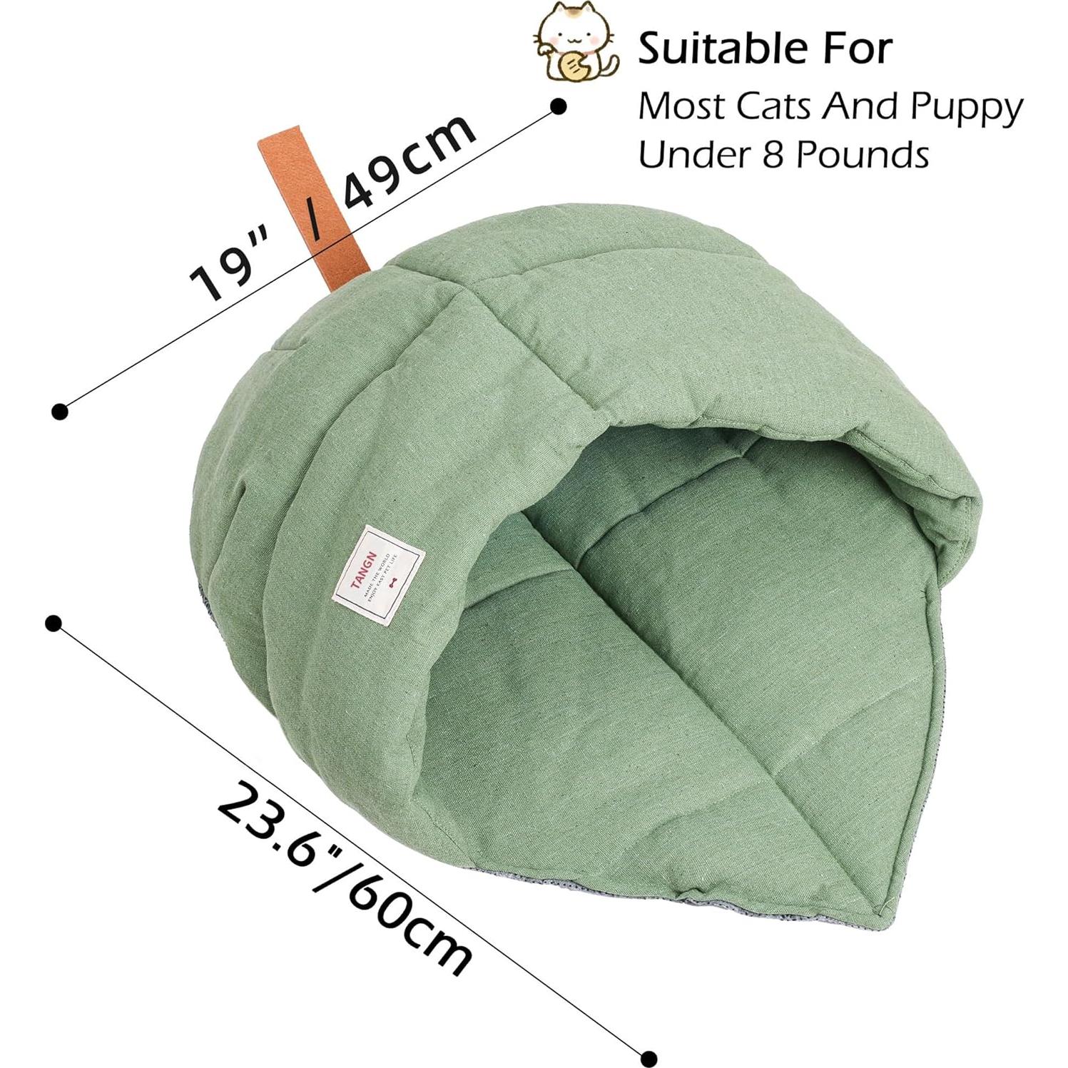 Saco de dormir para gatos TANGN verde 49x77cm lavable