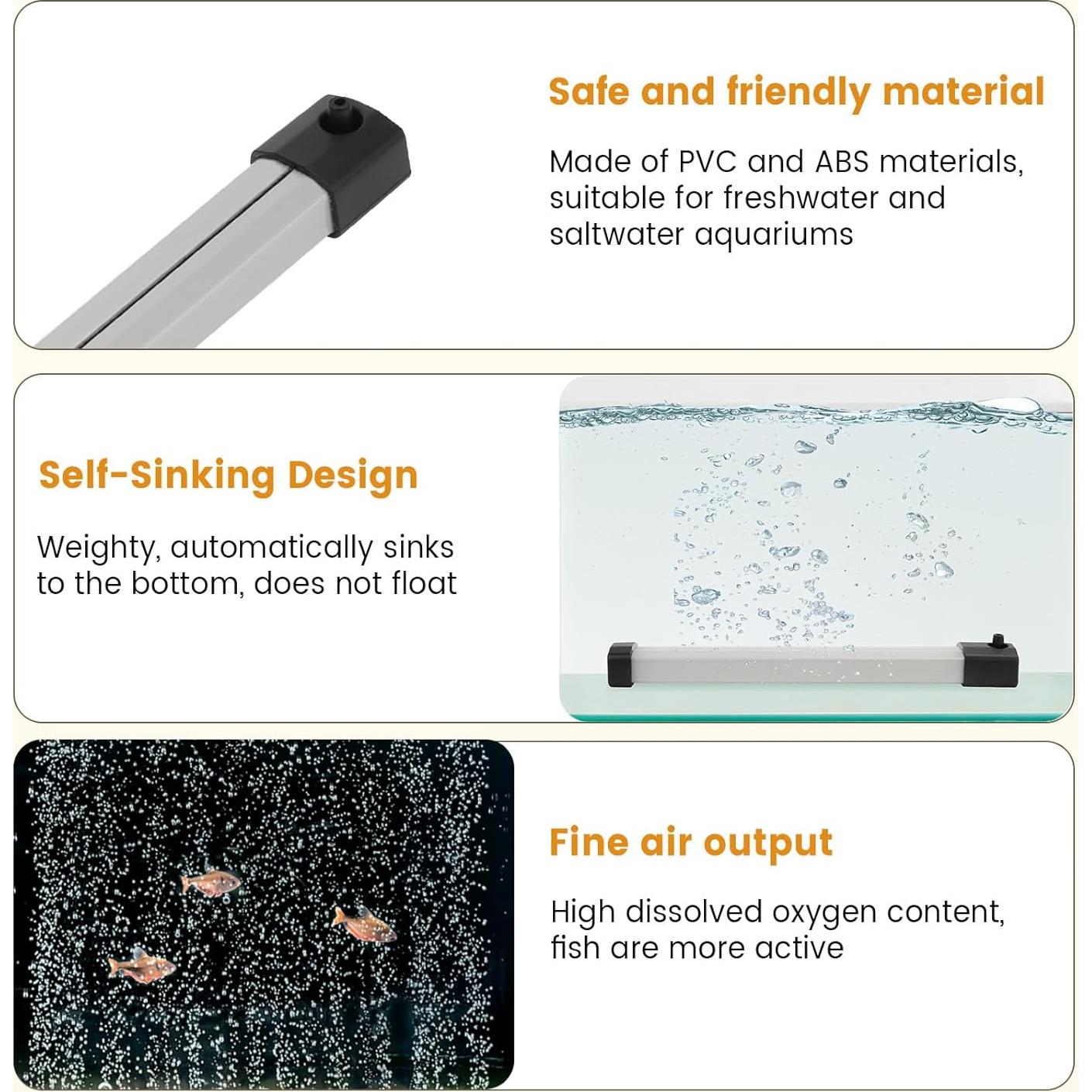 Tira de Burbuja Acuario hygger 15 cm Silenciosa y Decorativa