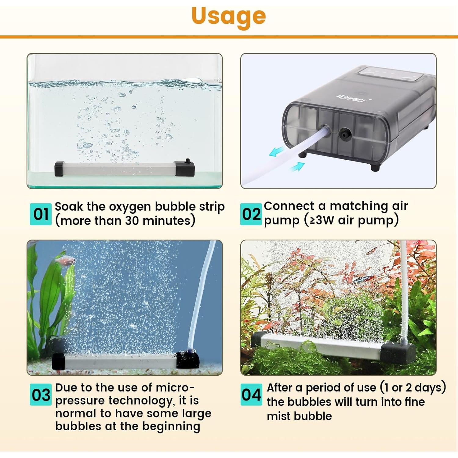 Tira de Burbuja Acuario hygger 15 cm Silenciosa y Decorativa