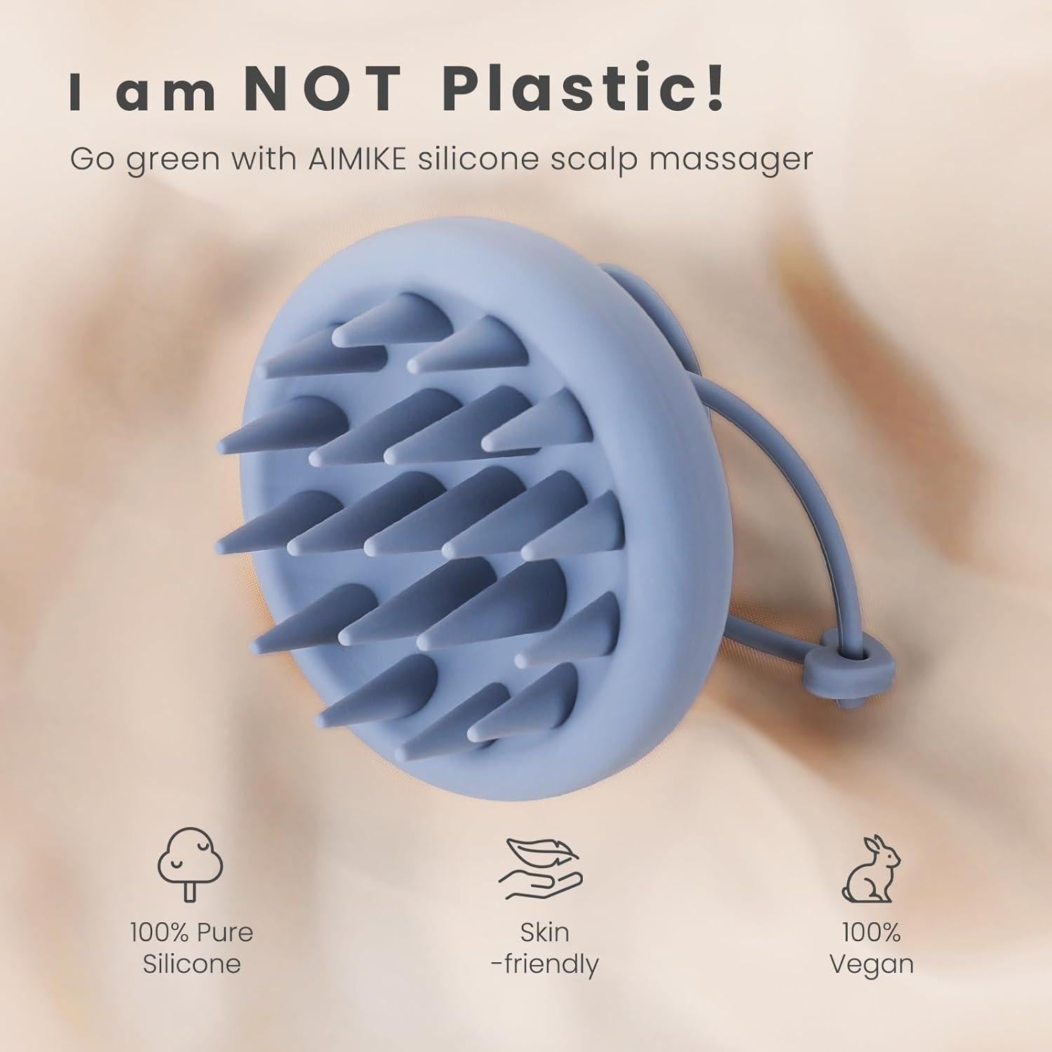 Cepillo Masajeador de Cuero Cabelludo AIMIKE Silicona Morandi