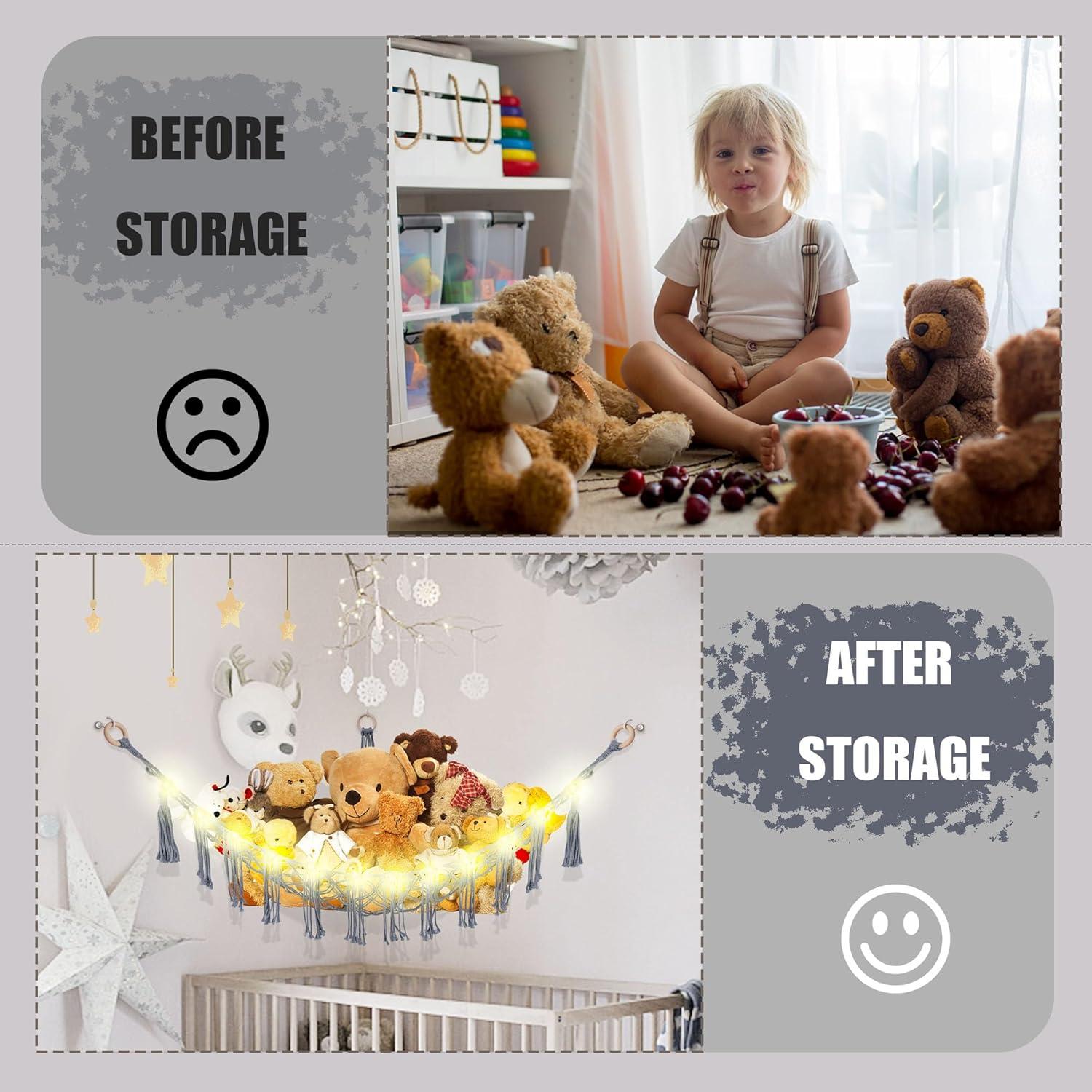 Hamaca de Peluches CERETIA con Luz LED - Gris, Grande