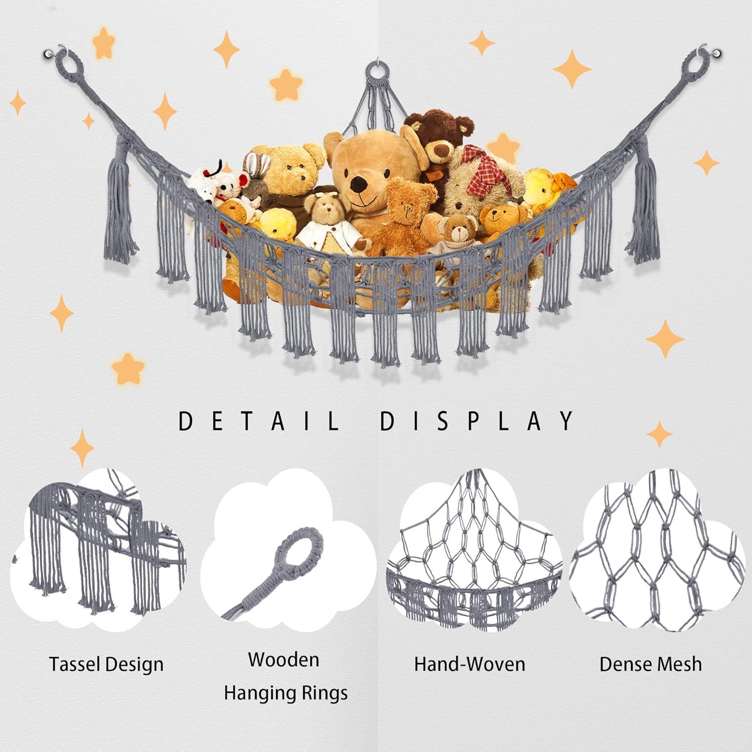 Hamaca de Peluches CERETIA con Luz LED - Gris, Grande