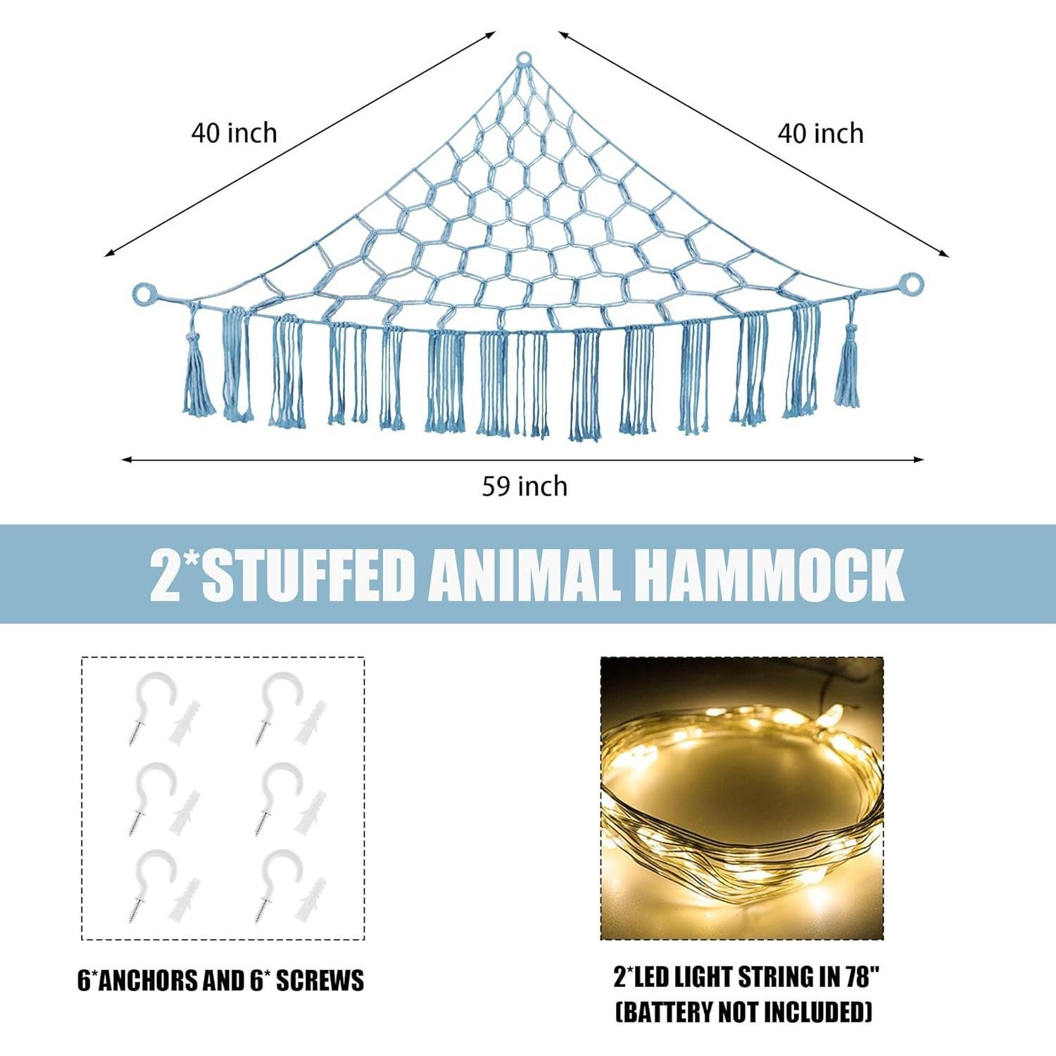 Hamaca de Peluches Grande CERETIA con Luz LED Azul Bebé