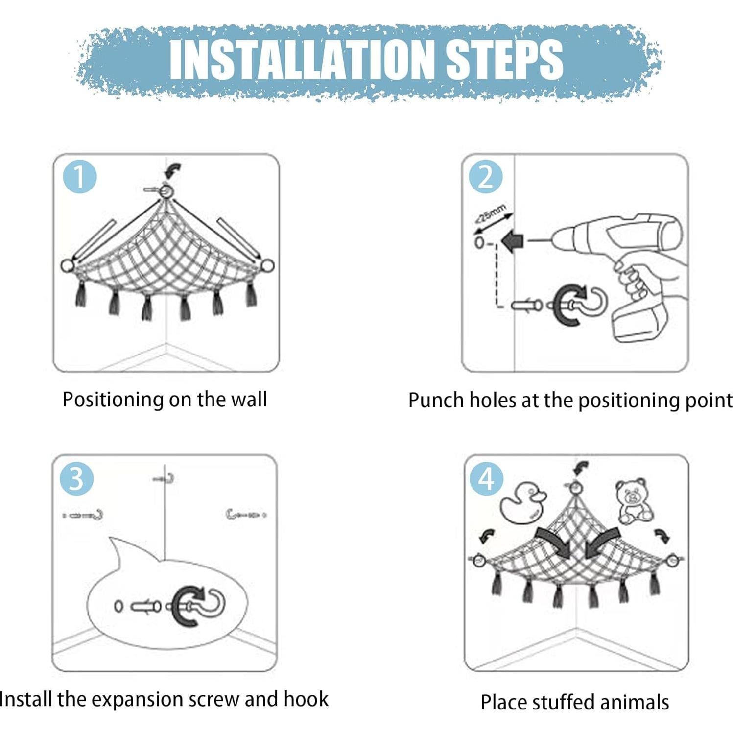 Hamaca de Peluches Grande CERETIA con Luz LED Azul Bebé