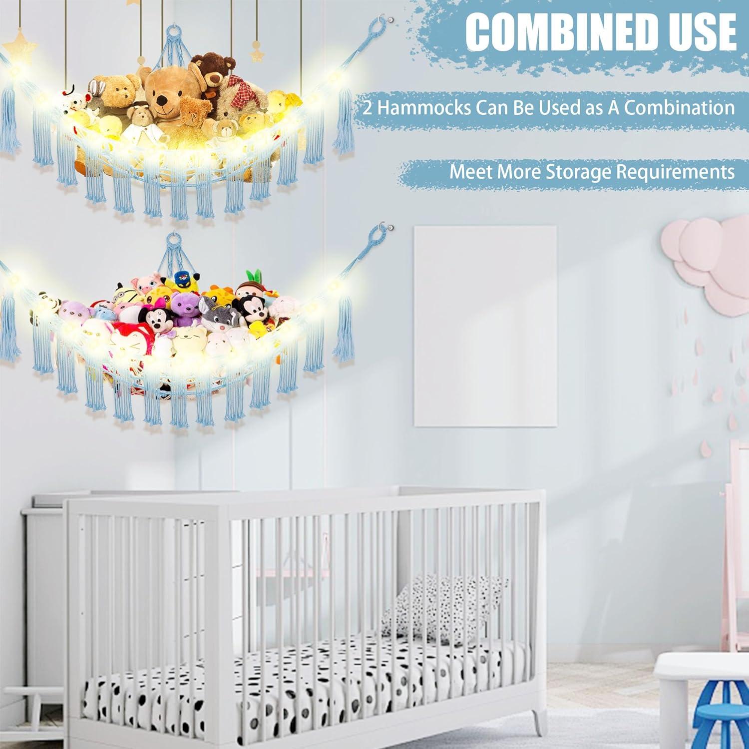 Hamaca de Peluches Grande CERETIA con Luz LED Azul Bebé