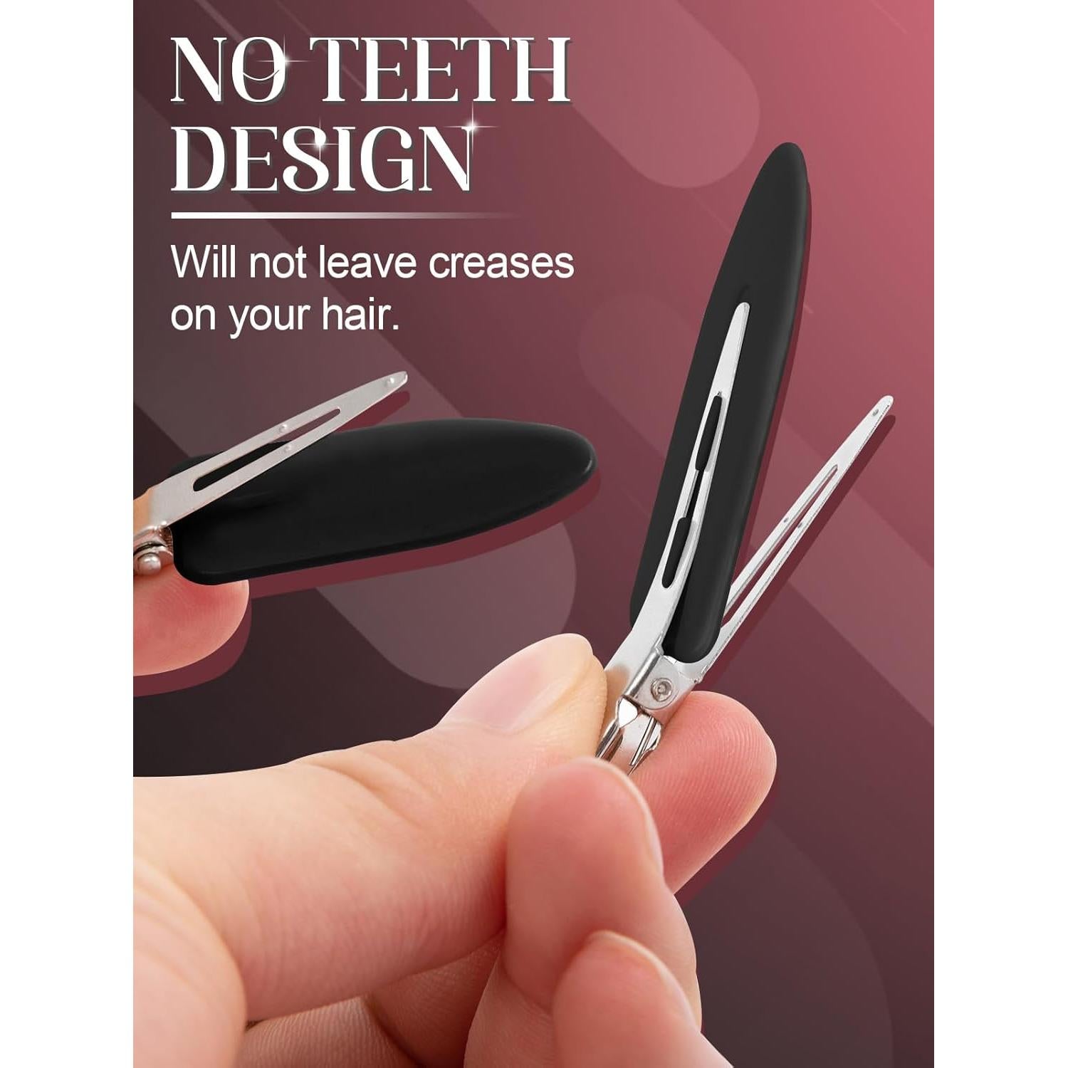 8 Clips para el Cabello Sin Doblado MADHOLLY - Negro