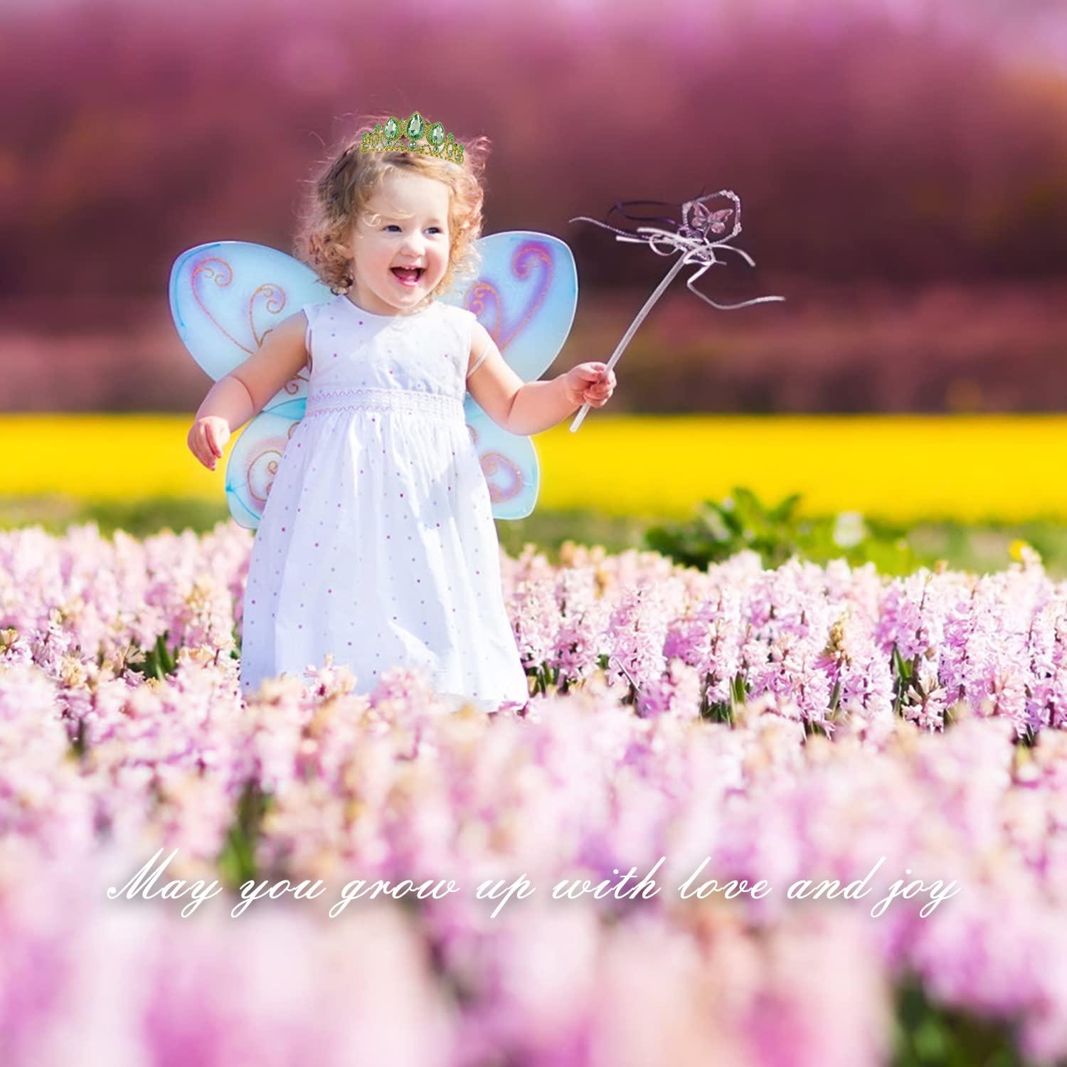 Tiara de Princesa Velscrun Verde para Niñas - Accesorio de Cumpleaños