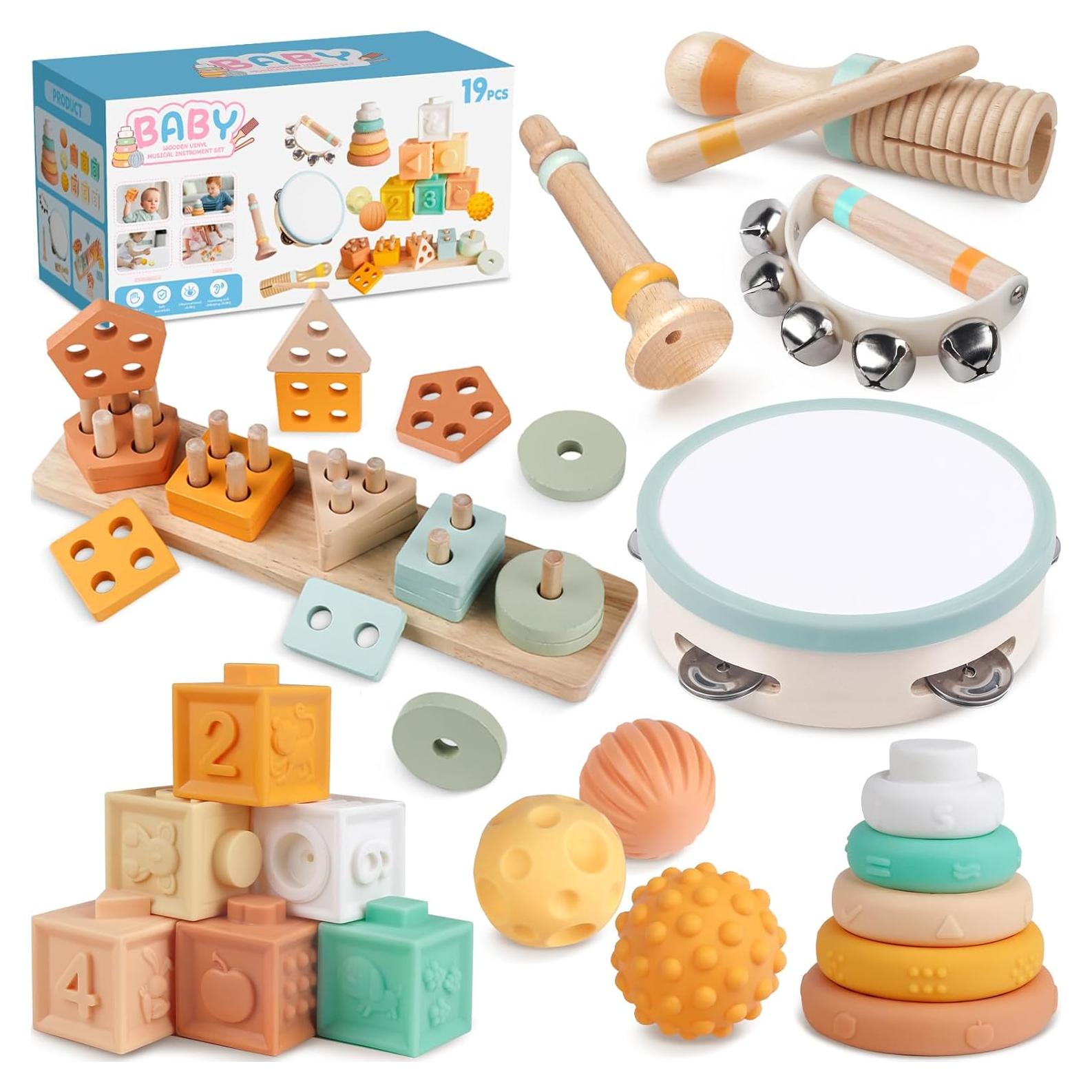 Juguetes Montessori de Madera 8 en 1 para Bebés 1-3 Años