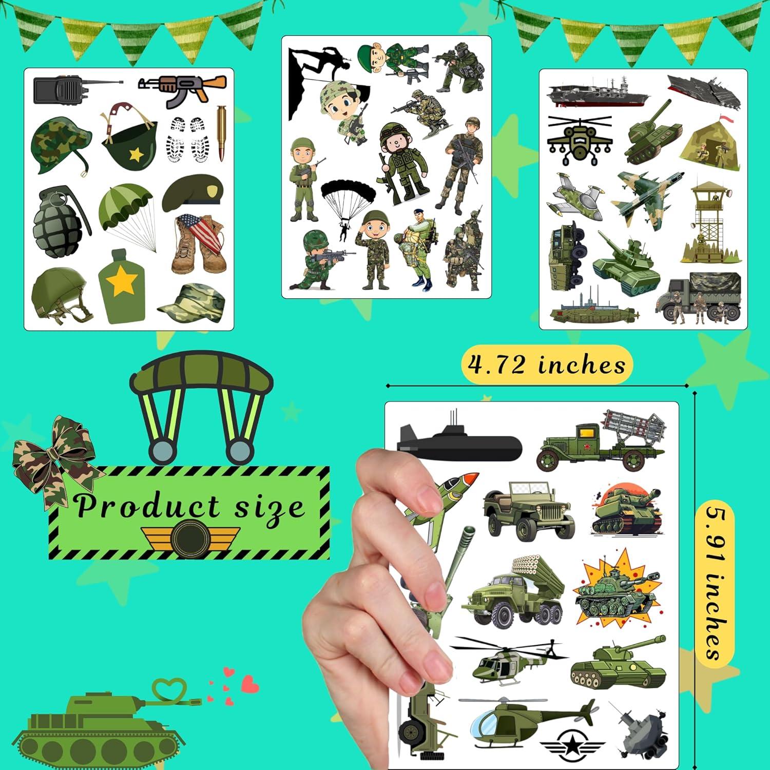 Tatuajes Temporales Militares Vnxcrafties - Fiesta Ejército