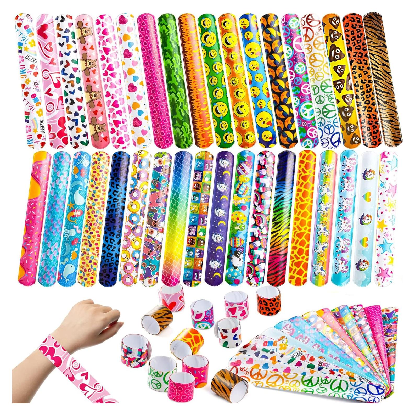 Pulseras de Golpe Joyin 60 Pcs para Niños - Animales y Corazones