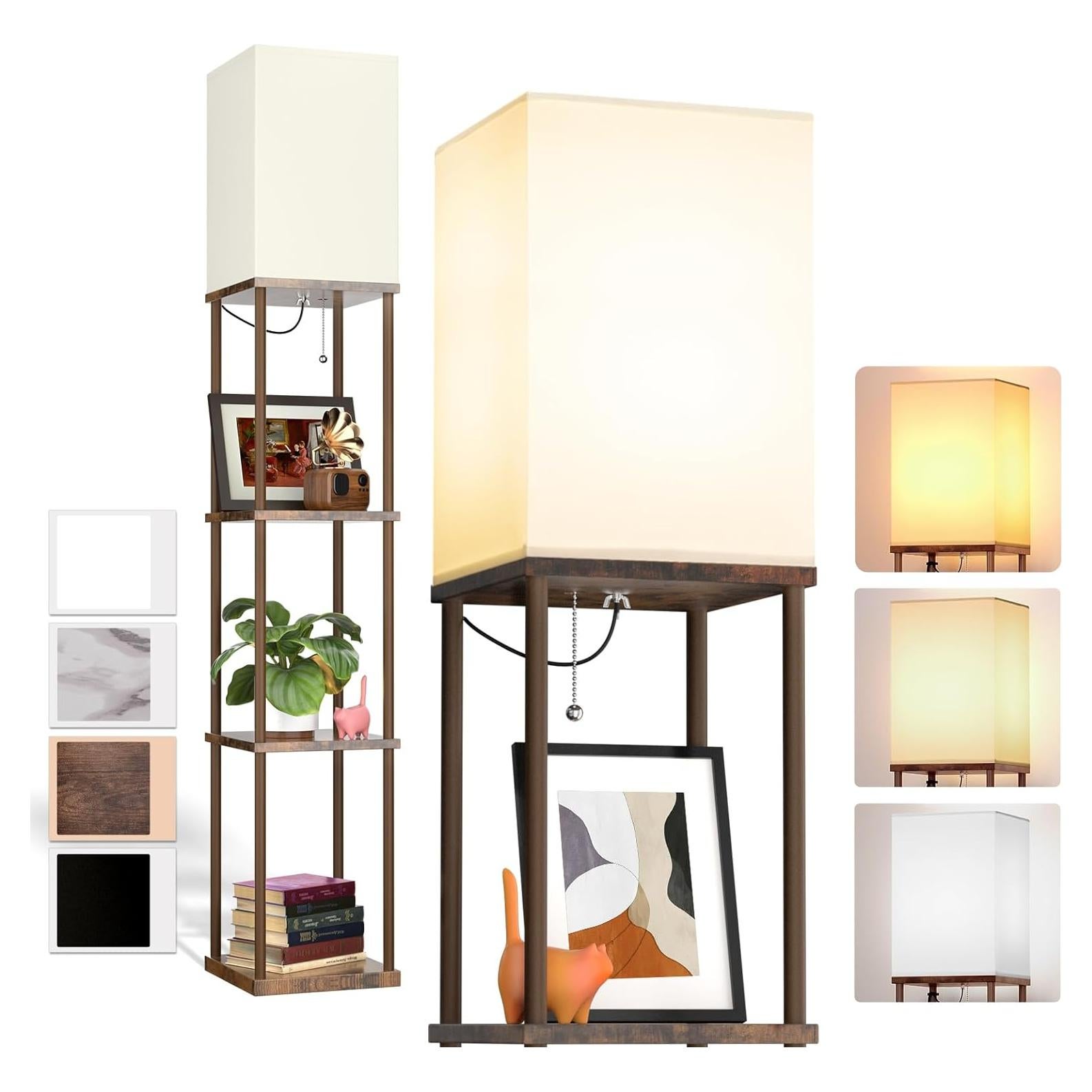 Lámpara de Pie addlon 4 Niveles con Bombilla LED 3CCT - Marrón