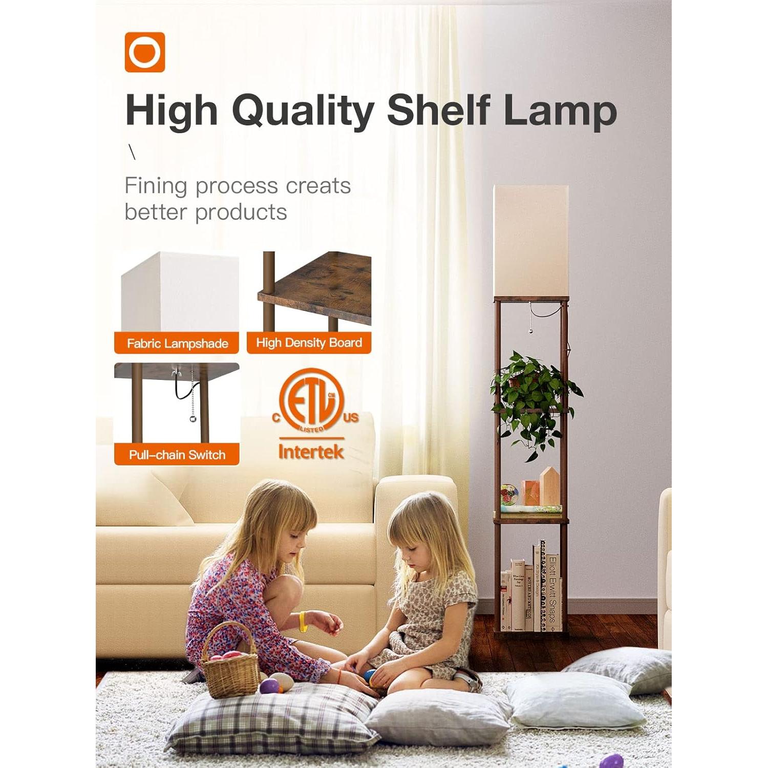 Lámpara de Pie addlon 4 Niveles con Bombilla LED 3CCT - Marrón