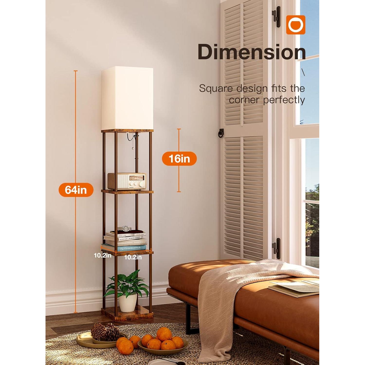 Lámpara de Pie addlon 4 Niveles con Bombilla LED 3CCT - Marrón