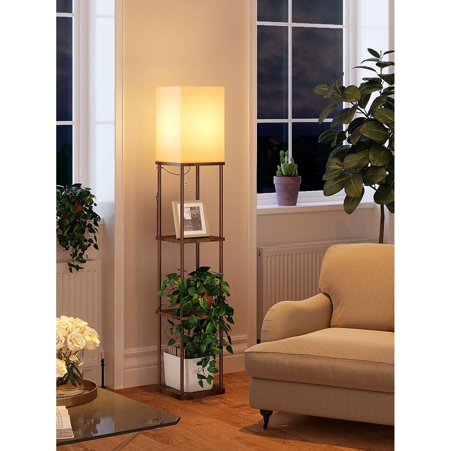 Lámpara de Pie addlon 4 Niveles con Bombilla LED 3CCT - Marrón