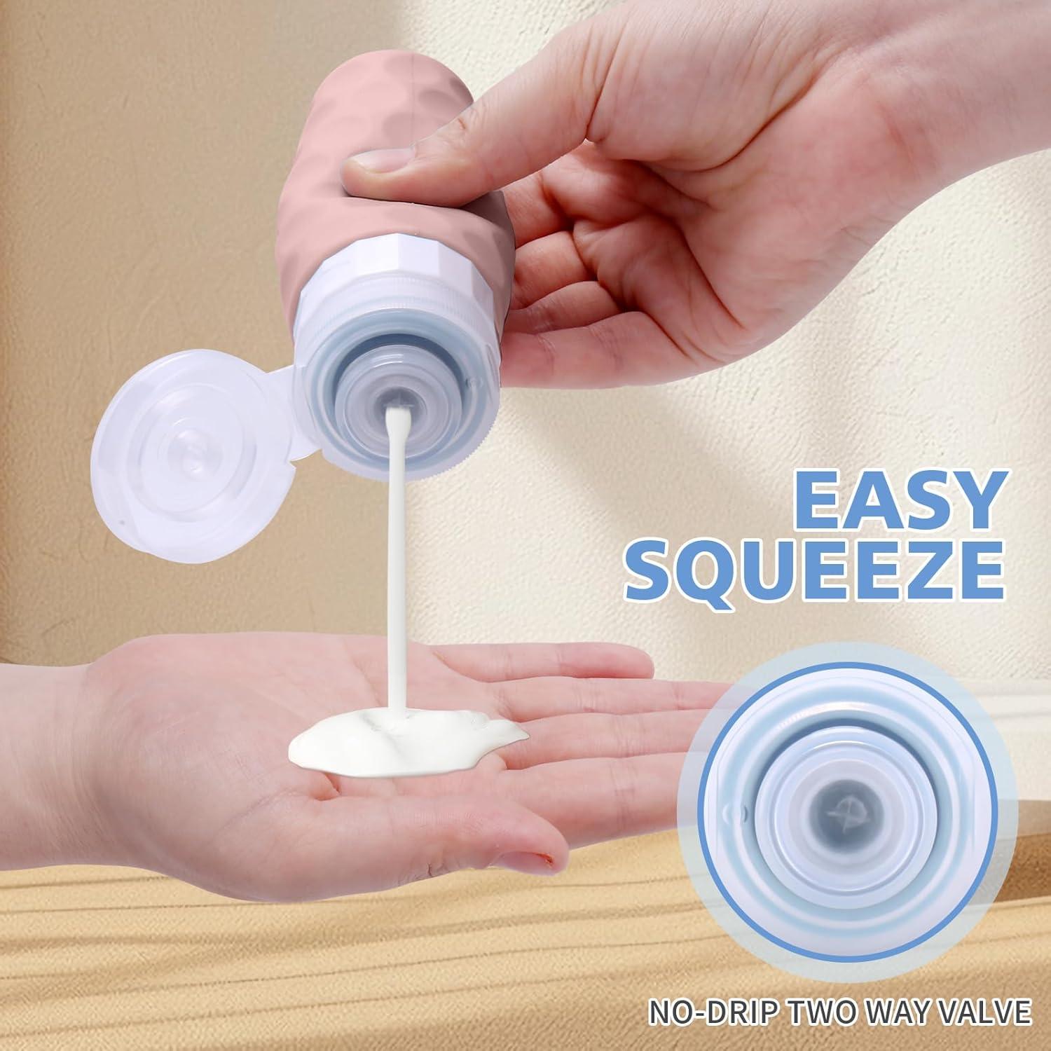 Botellas de Viaje Silevoler 4pcs 89ml Silicona a Prueba de Fugas