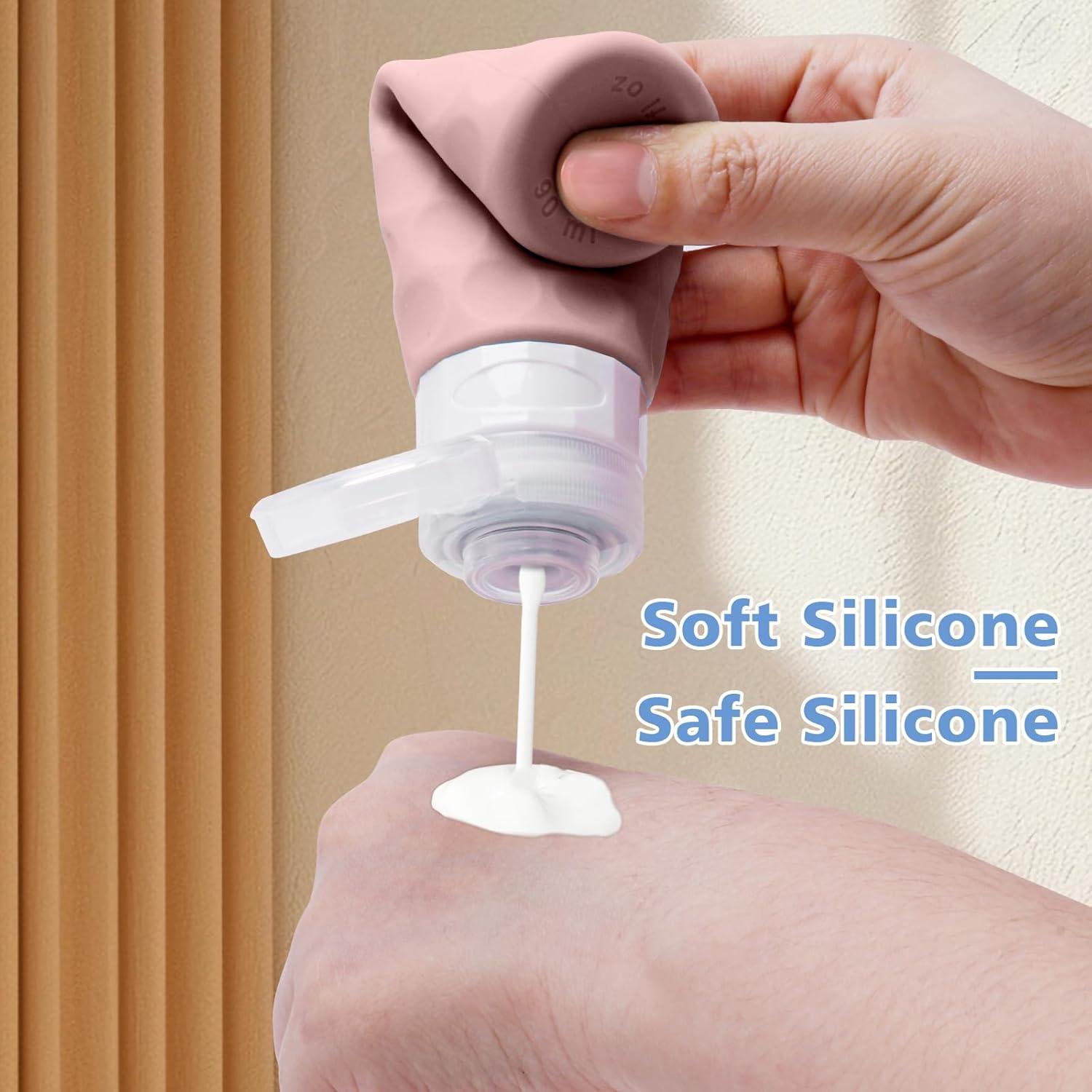 Botellas de Viaje Silevoler 4pcs 89ml Silicona a Prueba de Fugas