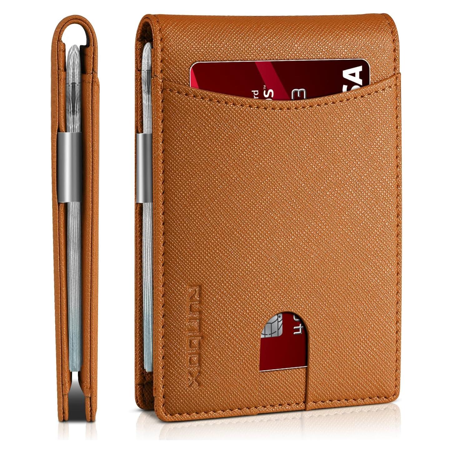 Cartera Bifold RUNBOX para Hombre con Clip de Dinero RFID