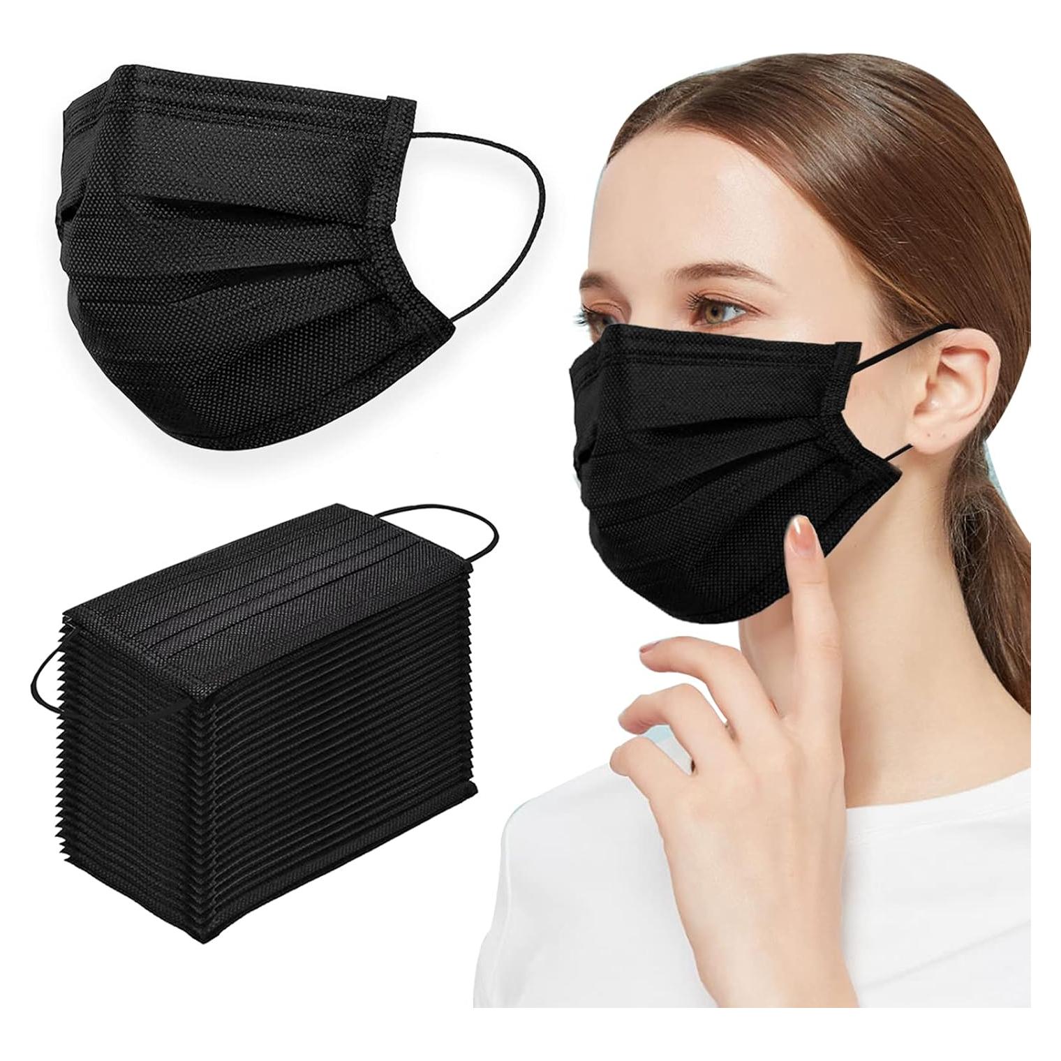 Mascarillas Desechables Negras 3 Capas DC-BEAUTIFUL 100 Pzas