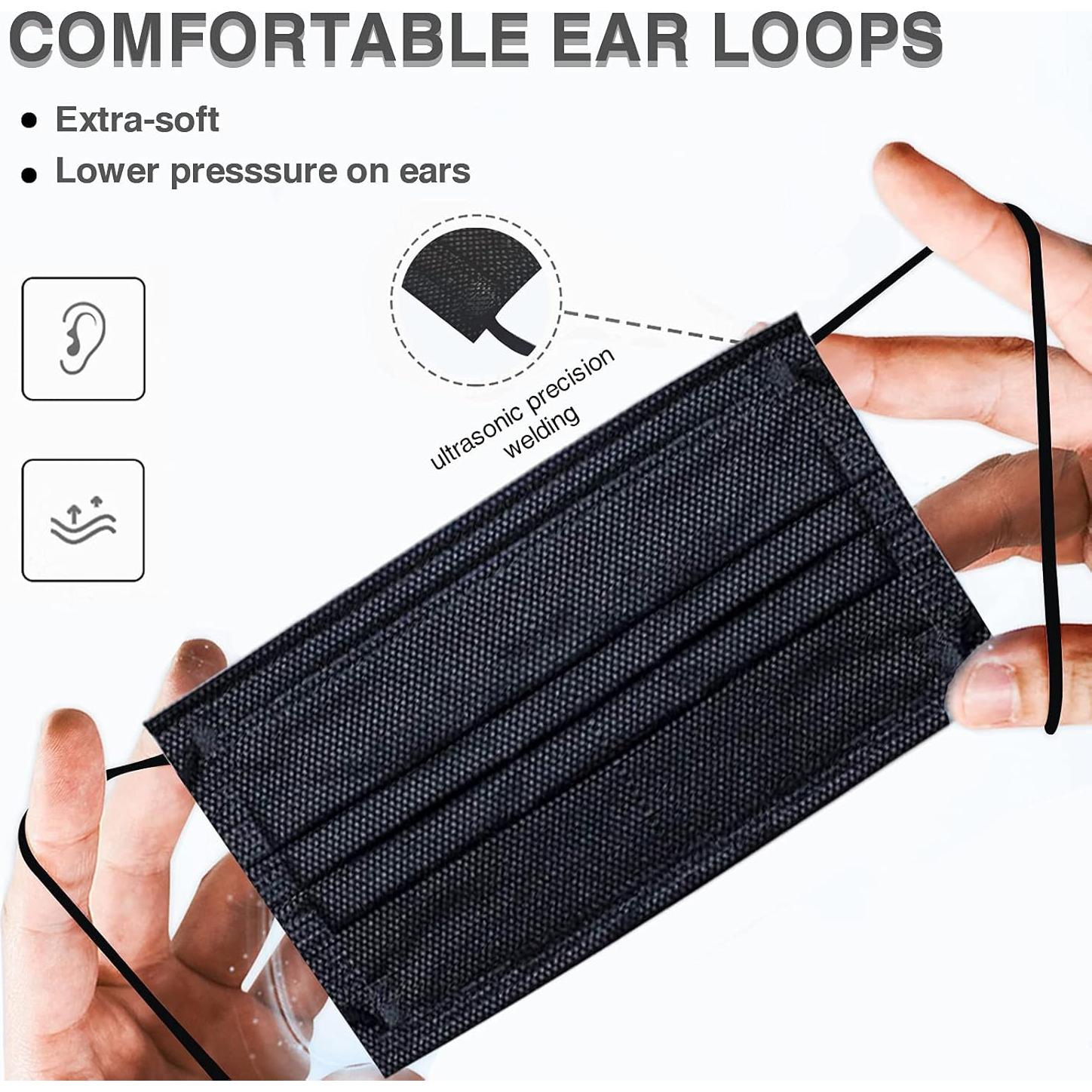 Mascarillas Desechables Negras 3 Capas DC-BEAUTIFUL 100 Pzas