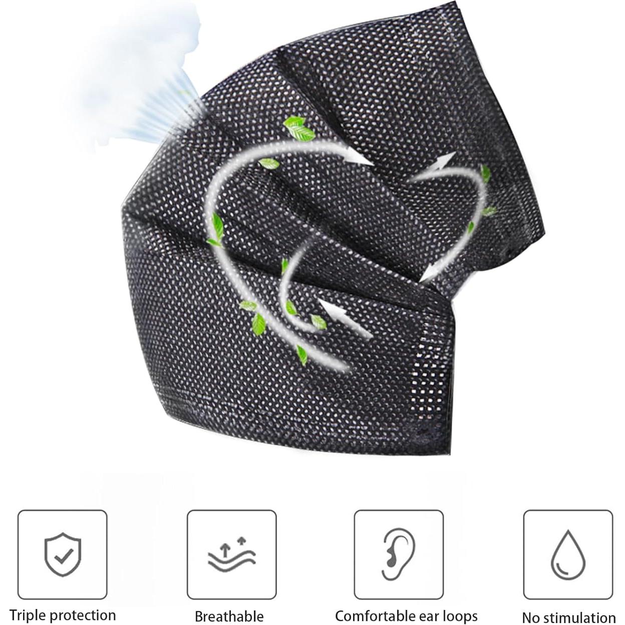 Mascarillas Desechables Negras 3 Capas DC-BEAUTIFUL 100 Pzas