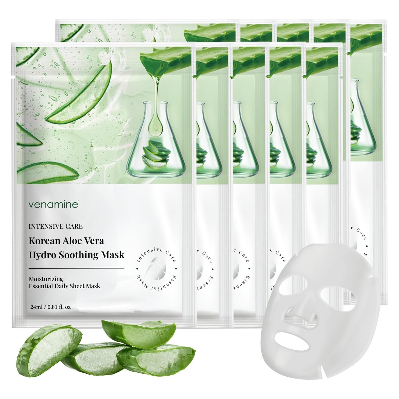 Mascarillas Faciales Hidratantes Venamine Aloe Vera 10 Hojas