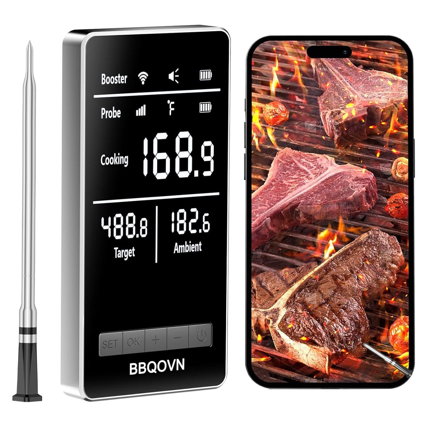 Termómetro de Carne Inalámbrico WiFi BBQOVN 7 Sensores NIST