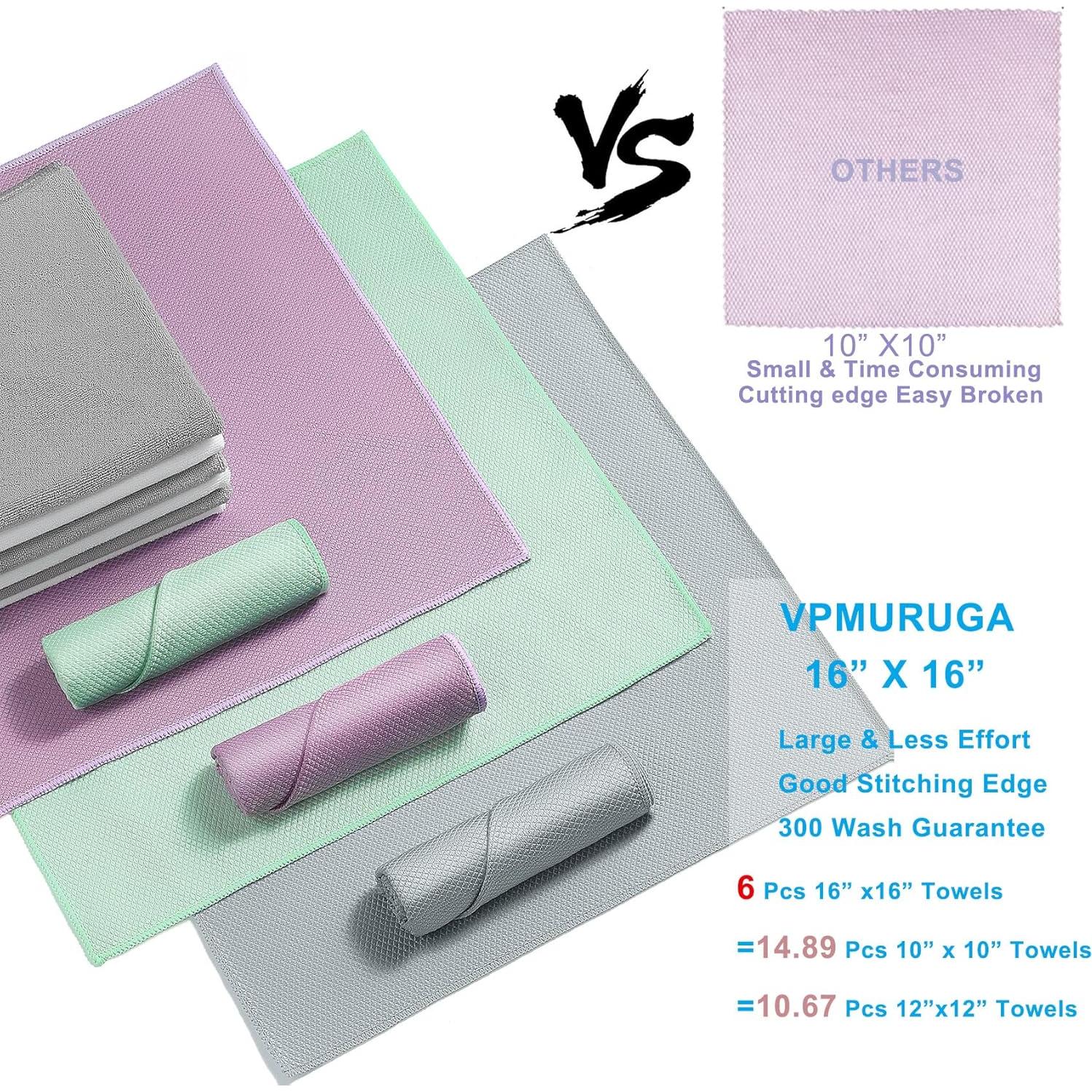 Paños de Microfibra VPMURUGA 40x40cm Pack 6 Sin Rayas