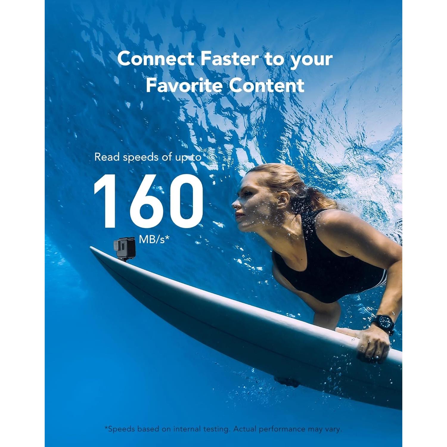 Lexar 128GB Tarjeta Micro SD UHS-I Azul 160MB/s C10 U3 A2 V30